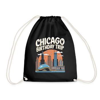 Chicago Geburtstag Reise Skyline - Turnbeutel - Schwarz - Vorne