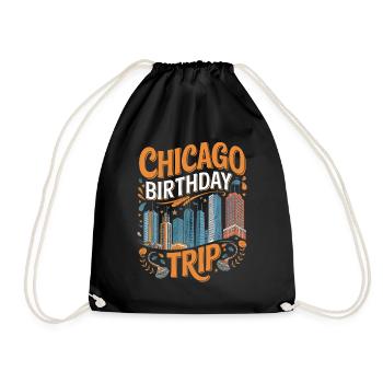 Voyage d’anniversaire à Chicago - Sac de sport léger - noir - Devant