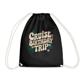 Cruise Birthday Trip Tropical Style - Drawstring Bag - black - Front