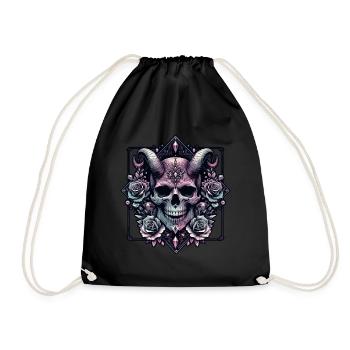 Pastel Goth Aesthetic Düsteres Skull Design - Turnbeutel - Schwarz - Vorne