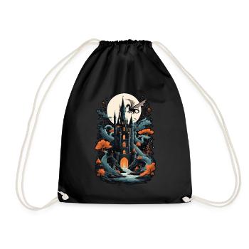 Spooky Haunted Castle Magical Haunted Castle - Drawstring Bag - black - Front