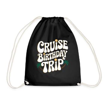Cruise Birthday Trip Adventure - Drawstring Bag - black - Front