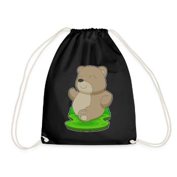 Bear Jogger Jogging Sport - Drawstring Bag - black - Front