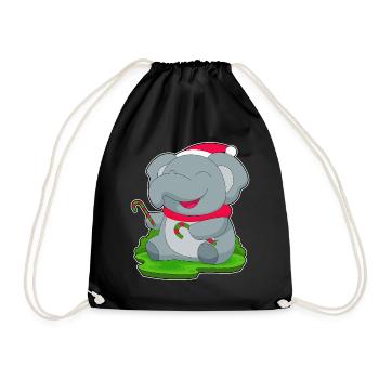 Canne de Noël éléphant - Sac de sport léger - noir - Devant