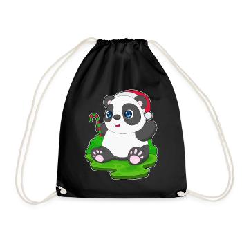 Panda Canne de Noël - Sac de sport léger - noir - Devant