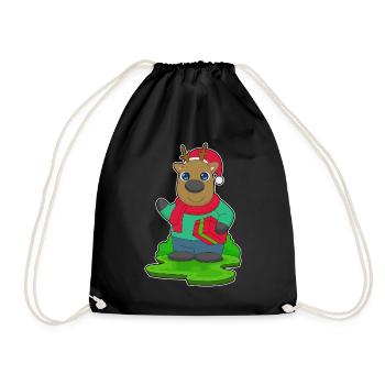 Forfait Noël renne - Sac de sport léger - noir - Devant
