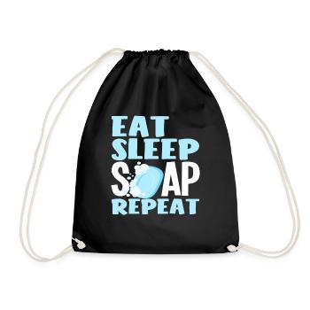 Manger du savon Sleep Répéter la fabrication de savon - Sac de sport léger - noir - Devant
