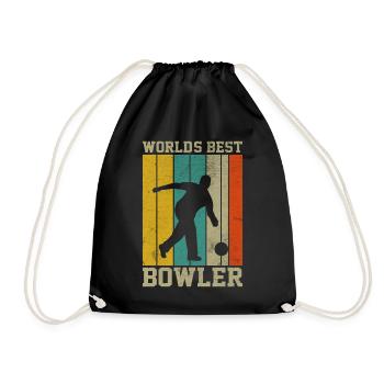 World Best Bowler - Bowling Club Bowling Ball - Drawstring Bag - black - Front