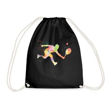 Raquette de joueur de tennis drôle - Sac de sport léger - noir - Devant