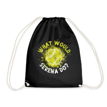 Funny Tennis Player Racket What - Turnbeutel - Schwarz - Vorne