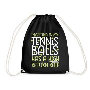 Funny Tennis Player Racket Pun - Drawstring Bag - black - Front