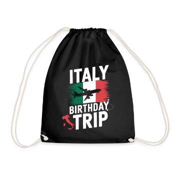 Italy Birthday Trip Adventure - Drawstring Bag - black - Front