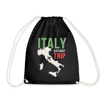 Italy Birthday Trip - Drawstring Bag - black - Front