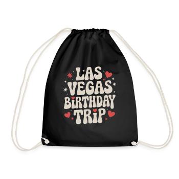 Las Vegas Birthday Trip Heart Design - Drawstring Bag - black - Front