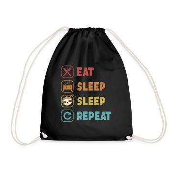Eat Sleep Sleep Repeat Brown-Throated Pilosa - Drawstring Bag - black - Front
