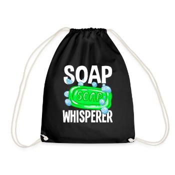 Soap Flüsterer Seifenherstellung - Turnbeutel - Schwarz - Vorne