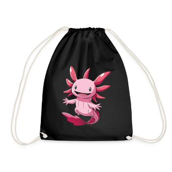 Niedliches Kawaii Axolotl für Axolotl-Fans - Turnbeutel - Schwarz - Vorne