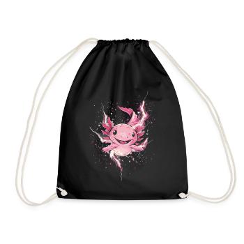 Axolotl kawaii avec des éclairs pour les fans d’axolotl - Sac de sport léger - noir - Devant