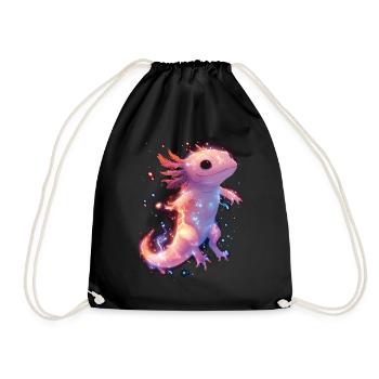 Axolotl magique lumineux avec électricité - Sac de sport léger - noir - Devant