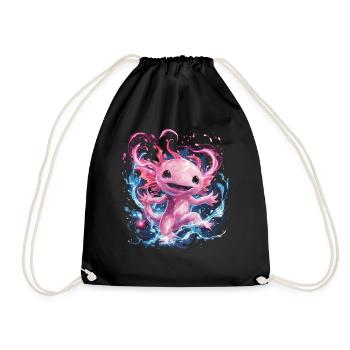 Axolotl magique à l’énergie lumineuse - Sac de sport léger - noir - Devant