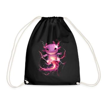 Axolotl lumineux avec électricité magique - Sac de sport léger - noir - Devant