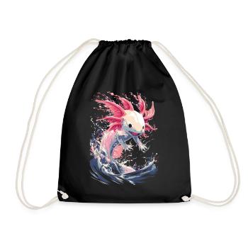 Puissant axolotl dans les vagues pour les fans d’axolotl - Sac de sport léger - noir - Devant