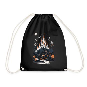Spooky Haunted Castle Magical Haunted Castle - Drawstring Bag - black - Front