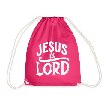 Jesus Is Lord - Drawstring Bag - fuchsia - Front