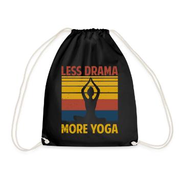 Less Drama More Yoga - Drawstring Bag - black - Front