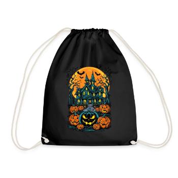 Spooky Haunted House Spooky Haunted Villa - Drawstring Bag - black - Front