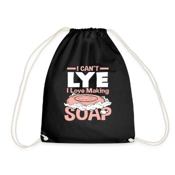 I Love Making Soap - I Can't Lye - Drawstring Bag - black - Front