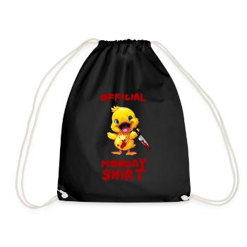 Duck with Knife - Offizielles Montagsshirt Lustig - Turnbeutel - Schwarz - Vorne