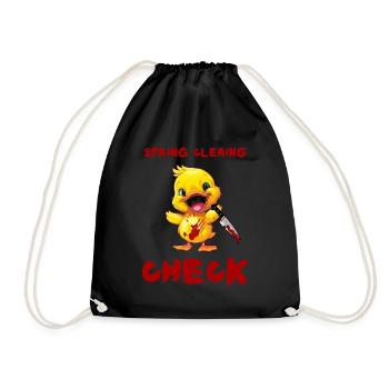 Duck with Knife - Frühjahrsputz Erledigt Lustig - Turnbeutel - Schwarz - Vorne