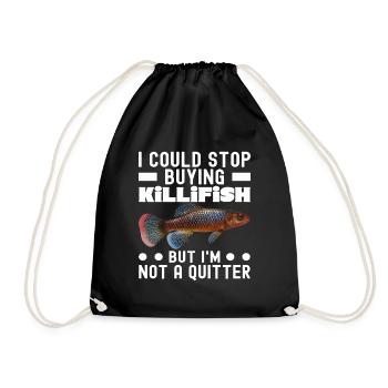 Killifisch Quarium Fische - Turnbeutel - Schwarz - Vorne