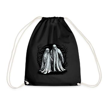 Scary ghost couple haunting - Drawstring Bag - black - Front