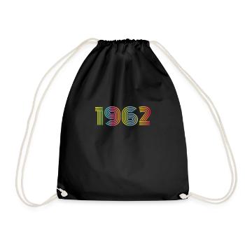 1962 Birthday Funky Year - Drawstring Bag - black - Front