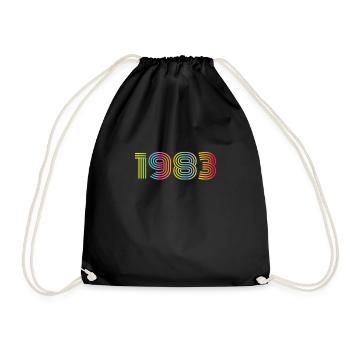 1983 Geburtstag Funky Year - Turnbeutel - Schwarz - Vorne