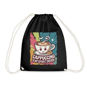 Cappuccino Is My Spirit Drink - Drawstring Bag - black - Front