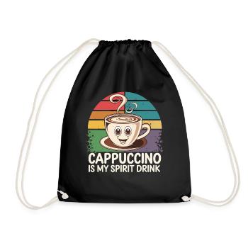 Cappuccino Is My Spirit Drink - Turnbeutel - Schwarz - Vorne