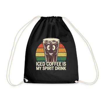 Iced coffee is my favorite drink - Drawstring Bag - black - Front