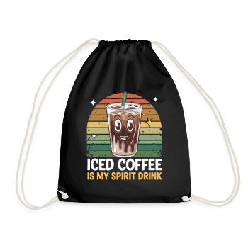 Iced Coffee Is My Spirit Drink - Drawstring Bag - black - Front
