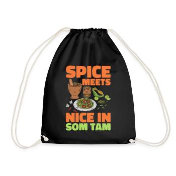 Som Tam Salade thaïlandaise Papaye Salade thaïlandaise Cuisine thaïlandaise - Sac de sport léger - noir - Devant