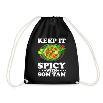 Som Tam Salade thaïlandaise Papaye Salade thaïlandaise Cuisine thaïlandaise - Sac de sport léger - noir - Devant