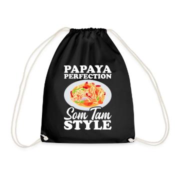 Som Tam Salade thaïlandaise Papaye Salade thaïlandaise Cuisine thaïlandaise - Sac de sport léger - noir - Devant