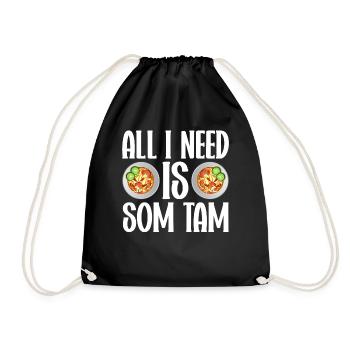 Som Tam Salade thaïlandaise Papaye Salade thaïlandaise Cuisine thaïlandaise - Sac de sport léger - noir - Devant