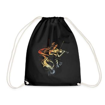 Violine Mädchen - Turnbeutel - Schwarz - Vorne