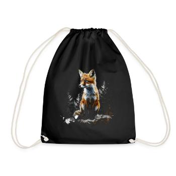 Drôle Renard Renard Art Animal Nature Animaux Animaux Sauvages - Sac de sport léger - noir - Devant