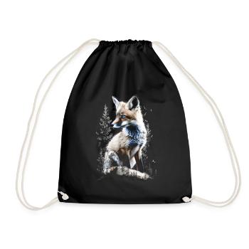 Drôle Renard Renard Art Animal Nature Animaux Animaux Sauvages - Sac de sport léger - noir - Devant