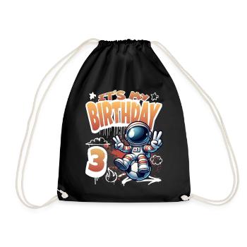 Graffiti astronaute 3ème anniversaire - Sac de sport léger - noir - Devant