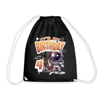 Graffiti astronaute 4ème anniversaire - Sac de sport léger - noir - Devant